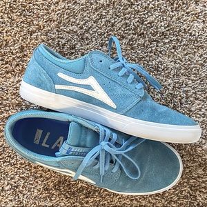 Lakai Griffin light blue & white suede skate shoes 9